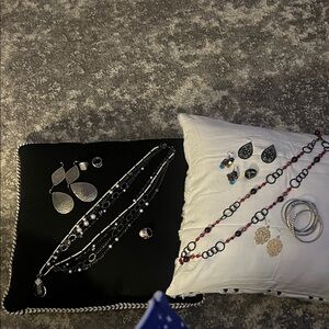 Premier Designs Silver and Black Jewelry Set